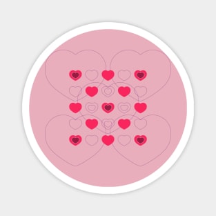 Hearts Pattern Magnet